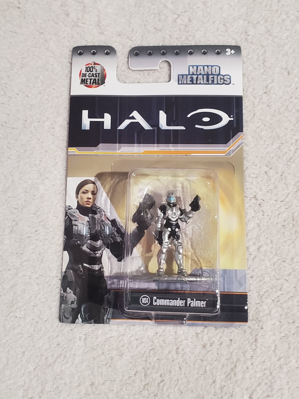 Halo Commander Palmer Silver and Blue Nano Metalfigs